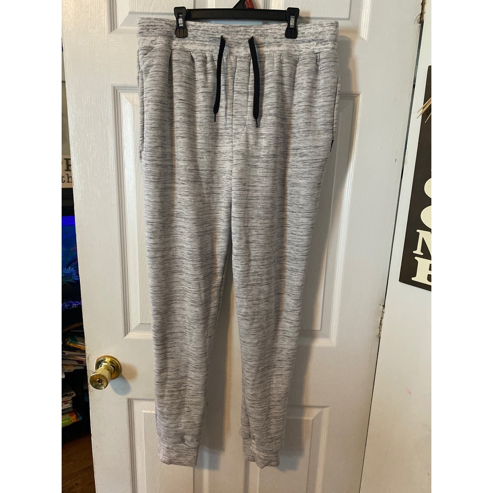 Matix Mens Gray Space Dye Fleece Lined Joggers Sweatpants Faux Fur Lined Large